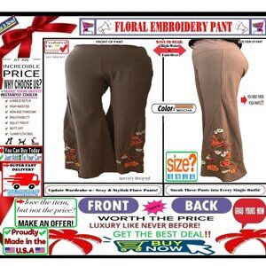 🛑 BULLY Fold Over FLORAL ➕🆒 LEGGING PANT High Waist Embroidery 💸BUY NOW‼️🟢